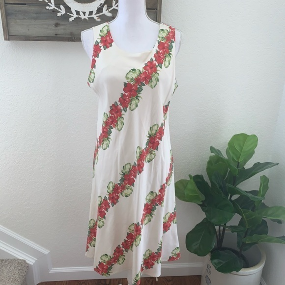 Hilo Hattie silk‎ vintage Hawaiian dress size Large